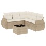 Gartensofa-Set mit Kissen, 6-teilig, beiges synthetisches Rattan von , Gartensets - Ref: Foro24-3253695, Preis: 541,16 €, Rab...