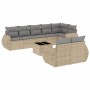 Set mit 9 Gartensofas mit beigen Kissen aus synthetischem Rattan von , Gartensets - Ref: Foro24-3253966, Preis: 706,69 €, Rab...