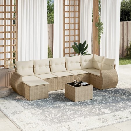 Gartensofa-Set mit beigen Kissen 8 Stück PE-Rattan von , Gartensets - Ref: Foro24-3254025, Preis: 634,33 €, Rabatt: %