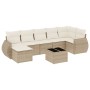 Gartensofa-Set mit beigen Kissen 8 Stück PE-Rattan von , Gartensets - Ref: Foro24-3254025, Preis: 634,33 €, Rabatt: %