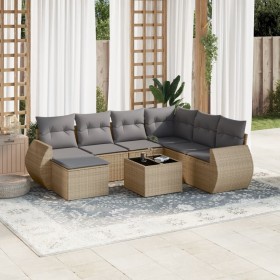 Gartensofa-Set mit beigen Kissen 8 Stück PE-Rattan von , Gartensets - Ref: Foro24-3254046, Preis: 566,41 €, Rabatt: %