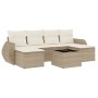 Set sofás de jardín 7 piezas y cojines ratán sintético beige de , Conjuntos de jardín - Ref: Foro24-3254065, Precio: 543,62 €...