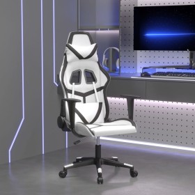 Black and white synthetic leather gaming chair by , Gaming chairs - Ref: Foro24-3143674, Price: 124,93 €, Discount: %