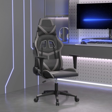 Black and gray synthetic leather gaming chair by , Gaming chairs - Ref: Foro24-3143669, Price: 124,12 €, Discount: %