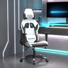 Silla gaming cuero sintético blanco y negro de , Sillones para videojuegos - Ref: Foro24-3143697, Precio: 130,89 €, Descuento: %