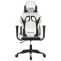 Black and white synthetic leather gaming chair by , Gaming chairs - Ref: Foro24-3143697, Price: 130,89 €, Discount: %