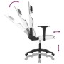 Silla gaming cuero sintético blanco y negro de , Sillones para videojuegos - Ref: Foro24-3143697, Precio: 130,89 €, Descuento: %