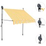 Manual retractable awning with white and orange LED 100 cm by , Awnings - Ref: Foro24-145855, Price: 83,59 €, Discount: %