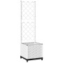 Planter with white PP trellis 40x40x136 cm by , Pots and planters - Ref: Foro24-153280, Price: 50,82 €, Discount: %