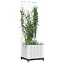 Planter with white PP trellis 40x40x136 cm by , Pots and planters - Ref: Foro24-153280, Price: 50,82 €, Discount: %