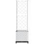 Planter with white PP trellis 40x40x136 cm by , Pots and planters - Ref: Foro24-153280, Price: 50,82 €, Discount: %