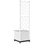 Planter with white PP trellis 40x40x136 cm by , Pots and planters - Ref: Foro24-153280, Price: 50,82 €, Discount: %