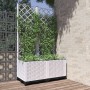 Planter with white PP trellis 80x40x136 cm by , Pots and planters - Ref: Foro24-153282, Price: 75,98 €, Discount: %