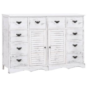 Sideboard with 10 white wood drawers 113x30x79 cm by vidaXL, Sideboards - Ref: Foro24-284179, Price: 369,24 €, Discount: %