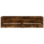 Smoked oak bed frame with drawers 90x190 cm by , Beds and slatted bases - Ref: Foro24-3207354, Price: 141,50 €, Discount: %