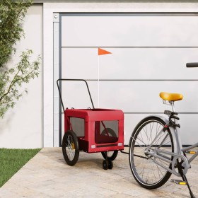 Pet Bicycle Trailer Iron Oxford Cloth Red Black by , pet strollers - Ref: Foro24-93943, Price: 107,99 €, Discount: %