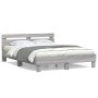 Cama con cabecero madera de ingeniería gris Sonoma 140x200 cm de , Camas y somieres - Ref: Foro24-3207425, Precio: 131,97 €, ...