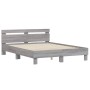 Cama con cabecero madera de ingeniería gris Sonoma 140x200 cm de , Camas y somieres - Ref: Foro24-3207425, Precio: 131,97 €, ...