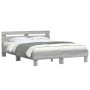 Cama con cabecero madera de ingeniería gris Sonoma 140x200 cm de , Camas y somieres - Ref: Foro24-3207425, Precio: 131,97 €, ...