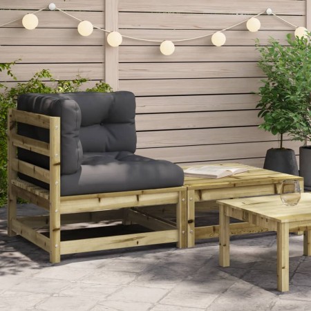 Equine garden sofa with cushions and footrest by , Modular outdoor sofas - Ref: Foro24-838116, Price: 121,51 €, Discount: %