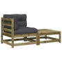 Equine garden sofa with cushions and footrest by , Modular outdoor sofas - Ref: Foro24-838116, Price: 121,51 €, Discount: %