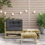 Pferde-Gartensofa mit Kissen und Fußstütze von , Modulare Sofas für den Außenbereich - Ref: Foro24-838116, Preis: 121,51 €, R...