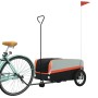 Black and orange iron bicycle trailer 45 kg by , Bicycle trailers - Ref: Foro24-94068, Price: 88,00 €, Discount: %