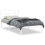 Metal bed frame with white headboard 100x200 cm by , Beds and slatted bases - Ref: Foro24-355605, Price: 59,59 €, Discount: %