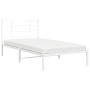 Metal bed frame with white headboard 100x200 cm by , Beds and slatted bases - Ref: Foro24-355605, Price: 56,00 €, Discount: %