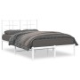 Estructura de cama de metal con cabecero blanca 120x190 cm de , Camas y somieres - Ref: Foro24-355607, Precio: 77,75 €, Descu...