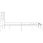 Estructura de cama de metal con cabecero blanca 120x190 cm de , Camas y somieres - Ref: Foro24-355607, Precio: 77,75 €, Descu...