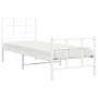 Metal bed frame with headboard and footboard white 75x190 cm by , Beds and slatted bases - Ref: Foro24-355618, Price: 55,87 €...