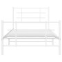 Estructura cama metal con cabecero y pie cama blanca 107x203 cm de , Camas y somieres - Ref: Foro24-355624, Precio: 64,32 €, ...