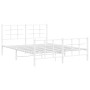 Metal bed frame with headboard and white footboard 150x200 cm by , Beds and slatted bases - Ref: Foro24-355630, Price: 95,37 ...