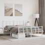 Metal bed frame with headboard and white footboard 150x200 cm by , Beds and slatted bases - Ref: Foro24-355630, Price: 95,37 ...