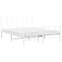 Metal bed frame with headboard and white footboard 150x200 cm by , Beds and slatted bases - Ref: Foro24-355630, Price: 95,37 ...