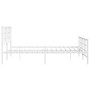 Metal bed frame with headboard and white footboard 150x200 cm by , Beds and slatted bases - Ref: Foro24-355630, Price: 95,37 ...