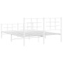 Metal bed frame with headboard and white footboard 150x200 cm by , Beds and slatted bases - Ref: Foro24-355630, Price: 95,37 ...