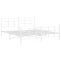 Metal bed frame with headboard and white footboard 180x200 cm by , Beds and slatted bases - Ref: Foro24-355632, Price: 111,83...