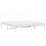 Metal bed frame with headboard and white footboard 180x200 cm by , Beds and slatted bases - Ref: Foro24-355632, Price: 111,83...