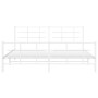 Metal bed frame with headboard and white footboard 180x200 cm by , Beds and slatted bases - Ref: Foro24-355632, Price: 111,83...