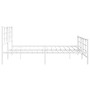 Metal bed frame with headboard and white footboard 180x200 cm by , Beds and slatted bases - Ref: Foro24-355632, Price: 111,83...