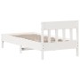 White pine wood bed frame with headboard 90x200 cm by , Beds and slatted bases - Ref: Foro24-842659, Price: 89,56 €, Discount: %