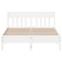 Bed frame with white pine wood headboard 120x190 cm by , Beds and slatted bases - Ref: Foro24-842671, Price: 117,99 €, Discou...