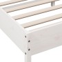 Bed frame with white pine wood headboard 120x190 cm by , Beds and slatted bases - Ref: Foro24-842671, Price: 117,99 €, Discou...