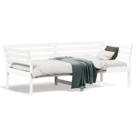 Sofá cama madera maciza de pino blanco 90x190 cm de , Camas y somieres - Ref: Foro24-842879, Precio: 121,99 €, Descuento: %