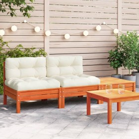 2-seater garden sofa with cushions and footrest by , Modular outdoor sofas - Ref: Foro24-838182, Price: 153,02 €, Discount: %