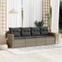 4-piece garden sofa set and gray synthetic rattan cushions by , Garden sets - Ref: Foro24-3258175, Price: 262,12 €, Discount: %