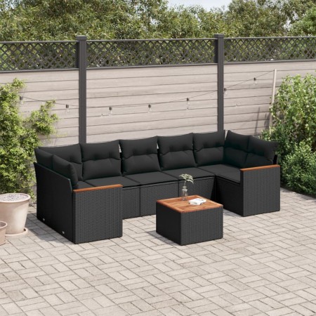 8-piece garden sofa set and black synthetic rattan cushions by , Garden sets - Ref: Foro24-3258212, Price: 522,71 €, Discount: %