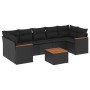 8-piece garden sofa set and black synthetic rattan cushions by , Garden sets - Ref: Foro24-3258212, Price: 522,71 €, Discount: %